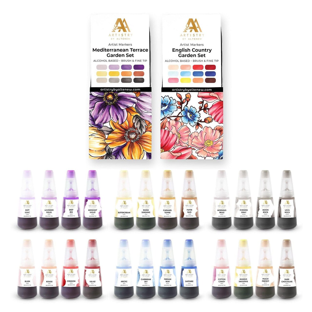 Artist Alcohol Markers & Alcohol Ink Bundle (24 Colors)